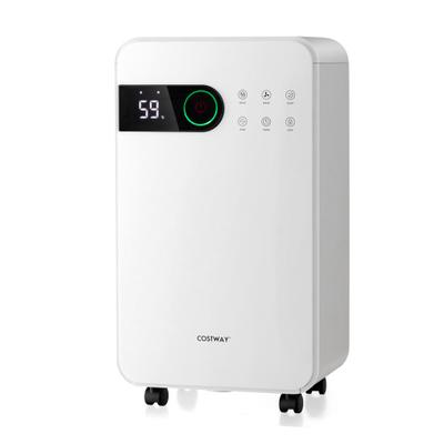 Costway 32 Pints Dehumidifier with Sleep Mode and 24H Timer for Home Basement-White