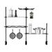 Cookware Hanging Rack Portable Multifunction Camping Stand Hanging Organizer Picnic Storage Rack Camping Table Rack with Stand Black