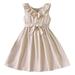 Tosmy Dresses For Girls Toddler Summer Sleeveless Solid Color Ruffles Princess Dress Casual Dress With Belt Party Dress