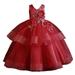 Elegant Flower Girl Dress for Wedding Kids Embroidered Beaded Sleevelesss Birthday Party Pageant Ball Gowns Evening Dresses