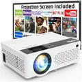 Projector 7500 Lumens with Projector Screen 1080P Full HD Supported Portable Projector Mini Movie Projector Compatible with T-V Stick Smartphone HDMI USB AV for Home Cinema & Outdoor Movies.