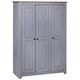 Tidyard 3-Door Wardrobe Grey 118x50x171.5 cm Pine Panama Range