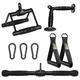 DYNASQUARE Pro Cable Attachments for Home Gym, LAT Pulldown Equipment, Weight Machine Accessories, Straight Pull Down Bar, V-Shaped Press Down Bar, Tricep Rope, Exercise & Double D Handle