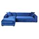 GUYIRT Velvet Sectional Couch Covers, 2 Piece Stretch Couch Cover L Shape Non Slip L Shaped Sofa Cover Soft Furniture Protector for Corner Sofa -blue-3+2 seater