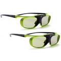 2x Hi-SHOCK Lime Heaven DLP Link 3D glasses for 3D DLP projectors from Acer, BenQ, LG, Optoma, Viewsonic, Vivitec, Infocus, Casio | 96-200Hz rechargeable