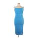 Allison & Kelly Cocktail Dress - Midi: Blue Dresses - New - Women's Size Large