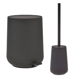 Zone Denmark Bad Accessoires 2tlg Set Pedaleimer und Toilettenbürste schwarz Image