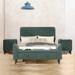 Latitude Run® Mccayla Queen Upholstered Platform 4 Piece Bedroom Set Upholstered in Green | 42.7 H x 57.1 W x 79.1 D in | Wayfair