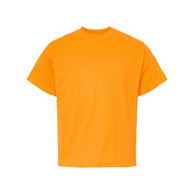 M&O MO4850 Youth Gold Soft Touch T-Shirt in Safety Orange size Medium | Cotton 4850