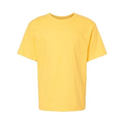 M&O MO4850 Youth Gold Soft Touch T-Shirt in Yellow size XL | Cotton 4850