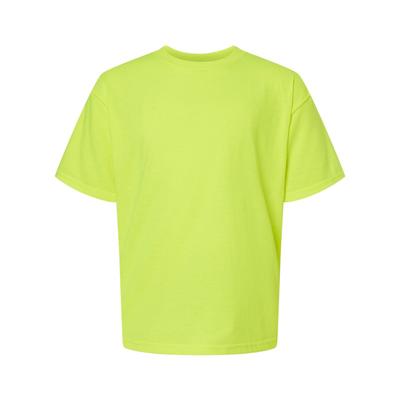 M&O MO4850 Youth Gold Soft Touch T-Shirt in Safety Green size Small | Cotton 4850