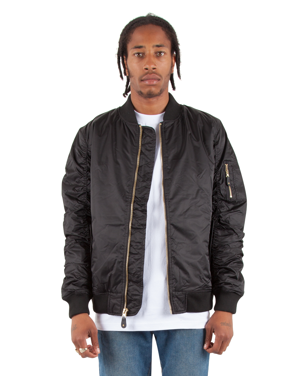 Shaka Wear SHBJ Adult Bomber Jacket in Black size XL