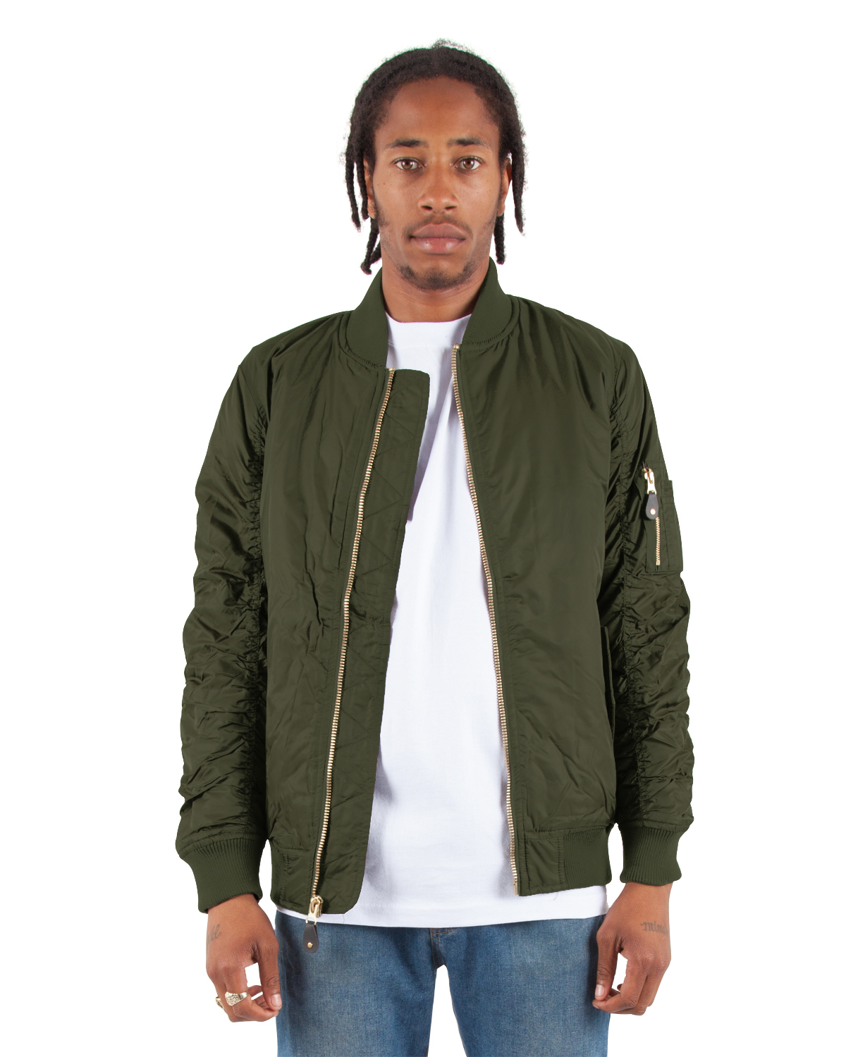 Shaka Wear SHBJ Adult Bomber Jacket in Olive size 2XL