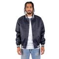 Shaka Wear SHVBJ Men's Varsity Bomber Jacket in Navy Blue size Medium