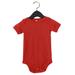 Bella + Canvas 100B Infant Jersey Short-Sleeve One-Piece Top in Red size 12-18MOS | Cotton B100B