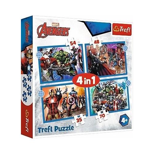 Marvel Avengers, 4 in 1 Puzzle (Kinderpuzzle) - Trefl