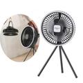 5000mAh Outdoor Camping Fan Portable Tent Ceiling Fan Light USB Tripod Fan Black