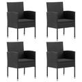 Walmeck Patio Chairs 4 pcs Poly Rattan Black