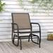 Dcenta Garden Glider Chair Textilene Seat Outdoor Dining Chair Steel Garden Armchair for Balcony Backyard Lawn Furniture 24 x 29.9 x 34.3 Inches (L x W x H)