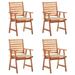 Dcenta Set of 4 Wooden Garden Chairs with Beige Cushion Acacia Wood Outdoor Dining Chair for Patio Balcony Backyard Outdoor Furniture 22in x 24.4in x 36.2in