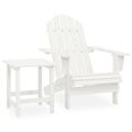 Dcenta Patio Adirondack Chair with Table Fir Wood Outdoor Fire Pit Chair Set Wooden Garden Armchair for Porch Pool Lawn Deck Backyard Outside Furniture