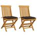 Dcenta Patio Chairs with Taupe Cushions 2 pcs Solid Teak Wood