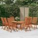 Dcenta 8 Piece Folding Patio Chairs Eucalyptus Wood Outdoor Dining Chair Set Wooden Backrest Adjustable Garden Armchairs for Balcony Backyard Lawn 22.8 x 28 x 44.1 Inches (W x D x H)