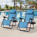 Sonerlic 2 Pcs Outdoor Patio Adjustable Zero Gravity Chair with a Side Tray for Patio Deck Poolside and Garden Turquoise