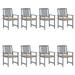 Dcenta 8 Piece Patio Chairs with Seat Cushion Acacia Wood Outdoor Dining Chair Set Gray Wooden Armchairs for Garden Balcony Backyard Furniture 24 x 22.4 x 36.2 Inches (W x D x H)