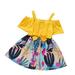 Pedort Baby Girls Dresses Girls Halter Neck Sleeveless Casual A-line Flowy Maxi Dress Yellow 18-24M