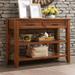 3-Tier Console Table for Entryway, 42.01 Inch Solid Wood Entryway Table with Drawers and 2 Storage Shelves, Pine Accent Table