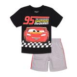 Disney Pixar Cars Lightning McQueen Toddler Boys T-Shirt and Shorts Outfit Set Toddler to Big Kid