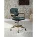 PU Leather Task Chair Adjustable Height Office Chair 360° Swivel Accent Chairs Arm Chairs with Casters for Living Room