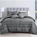 7 Piece Comforter Set Dark Grey Tribal Boho Minimal Soft Bedding Set