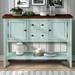 Buffet Table Console Table Dining Room Server Sofa Table, Retro Blue