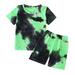Back to School Savings! Qiaocaity Toddler Summer Clothes Set Kids Boys Girls Unisex Casual Printed Tie Dye Outfits Short Sleeved and Shorts Cotton Cute Clothes Set Multicolor 6-7 Years