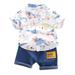 Toddler Suspender Pant 1-4Years Baby Boys Clothes Set Cartoon T-shirt Tops+Shorts Summer Outfits Target Baby Boy Outfits