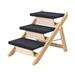 Wood Pet Stairs Folding Pet Steps with Carpet Easy Climb Dog Climbing Ladder Dog Ramp Collapsible Dog Steps for SUV High Beds Car RV Couch 3 Steps