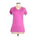 Nike Active T-Shirt: Pink Solid Activewear - Women's Size Medium