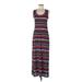 Casual Dress - Maxi: Blue Stripes Dresses - Women's Size Medium