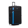 Extra Large Suitcase 32" Expandable Durable Lightweight Suitcases with 2 Wheels and Built-in 3 Digit Combination Lock (Black/Blue, 134 Liters)