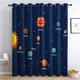 GEDAEUBA Kids Solar System Curtains for Bedroom Living Room - Eyelet Blackout Curtains 66 x 54 Inch (W x L), 54 Drop Thermal Insulated Curtains & Drapes, Patterned Window Treatments, 2 Panels