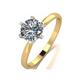 Moissanite 18 Carat Yellow Gold 1 Carat Solitaire Ring, Size I, Women