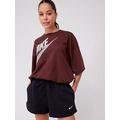 Nike Women's Nsw Short Sleeve T-Shirt - CHARCOAL, Burgundy, Size S, Women