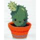 Bead Embroidery Kit Prickly Friend Cactus, Cacti Hand Bead Embroidery Kit - Printed Embroidery Kit, Modern Bead Embroidery - Complete Kit