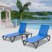 Adjustable Chaise Lounge Set for Outside with Table Pool Beach Chair