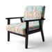 Designart "Multicolor Geometric Stripes" Upholstered Patterned Accent Chair and Arm Chair