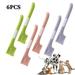 6 Pieces Pet Food Can Spoons Dog Cat Can Spoons Long Handle Dog Can Spoons Green/Grey/Pink Pet Food Mixing Spoons Cat Food Spatula