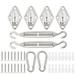 Awning Attachment Set Heavy Duty Sun Shade Sail Stainless Steel Hardware Kit for Garden Triangle and Square Rectangle Sun Shade Sail Fixing Accessories