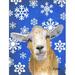 Carolines Treasures Winter Snowflakes Goat Winter Flag Canvas House Size - Canvas - 28 x 0.15 x 40 in.